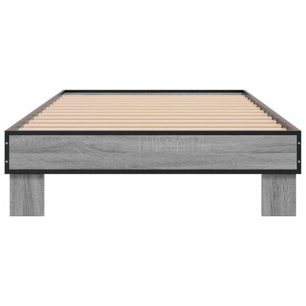 Bed Frame without Mattress Grey Sonoma 100x200 cm